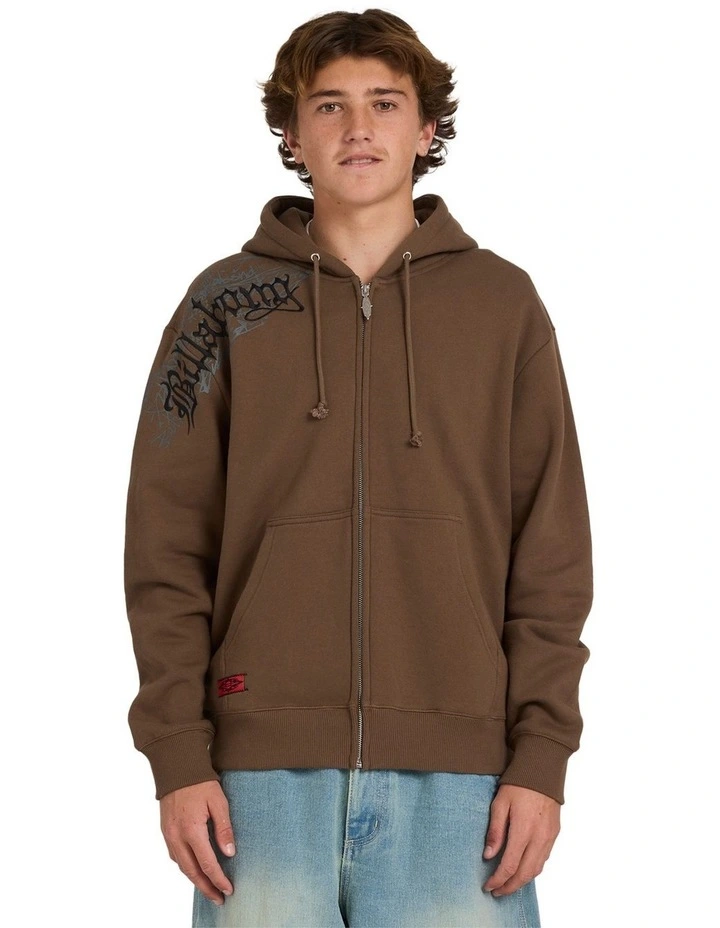 Immortal Blast Zip Up Hoodie in Brown image 1