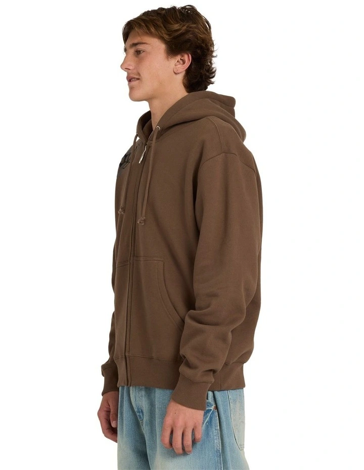 Immortal Blast Zip Up Hoodie in Brown image 3