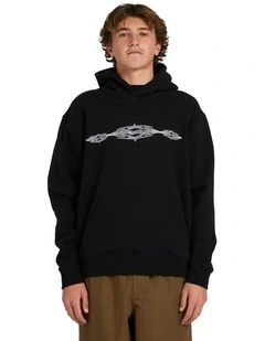 Triple Up Pullover Hoodie in Black
