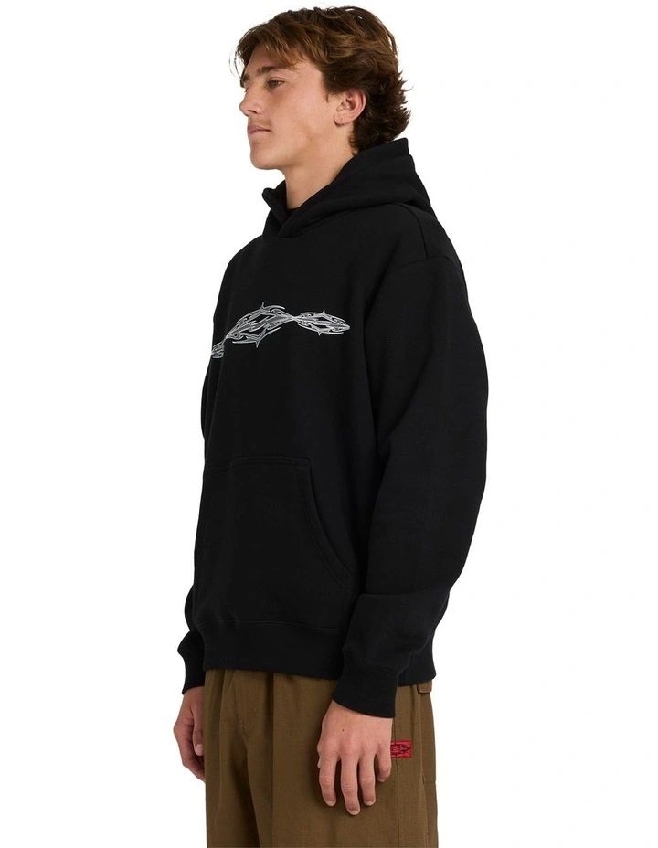 Triple Up Pullover Hoodie in Black image 3