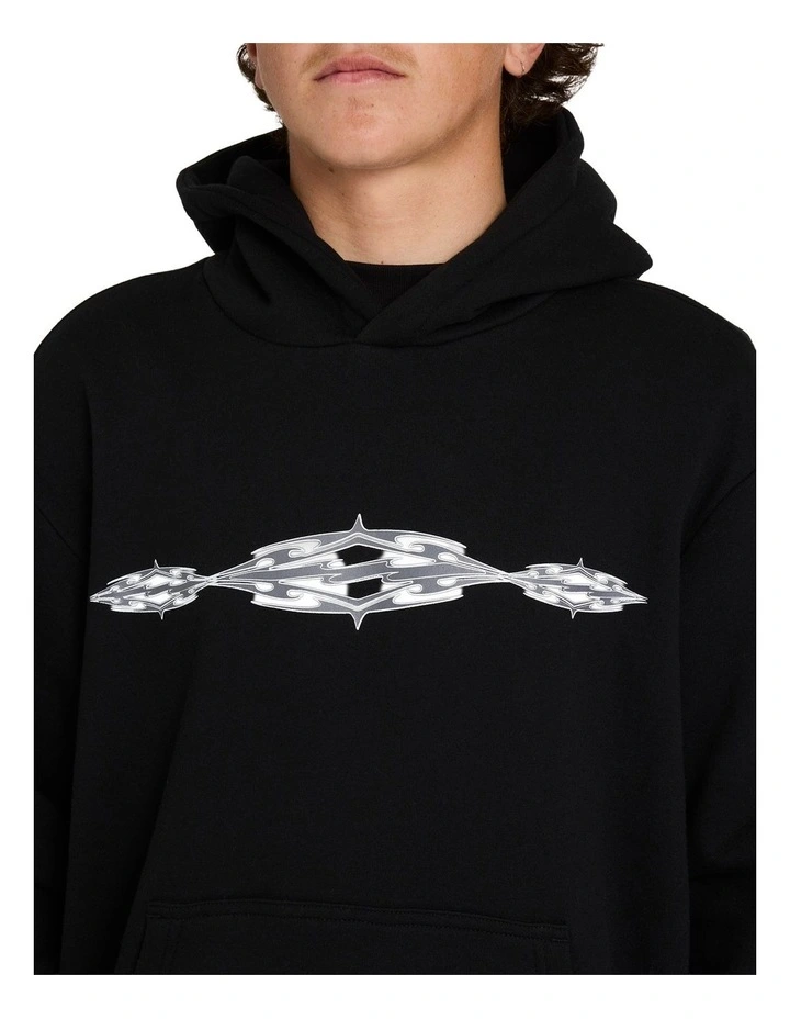 Triple Up Pullover Hoodie in Black image 4