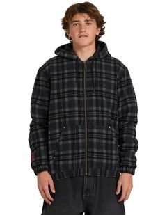 Immortal Zip Up Hoodie in Washed Black