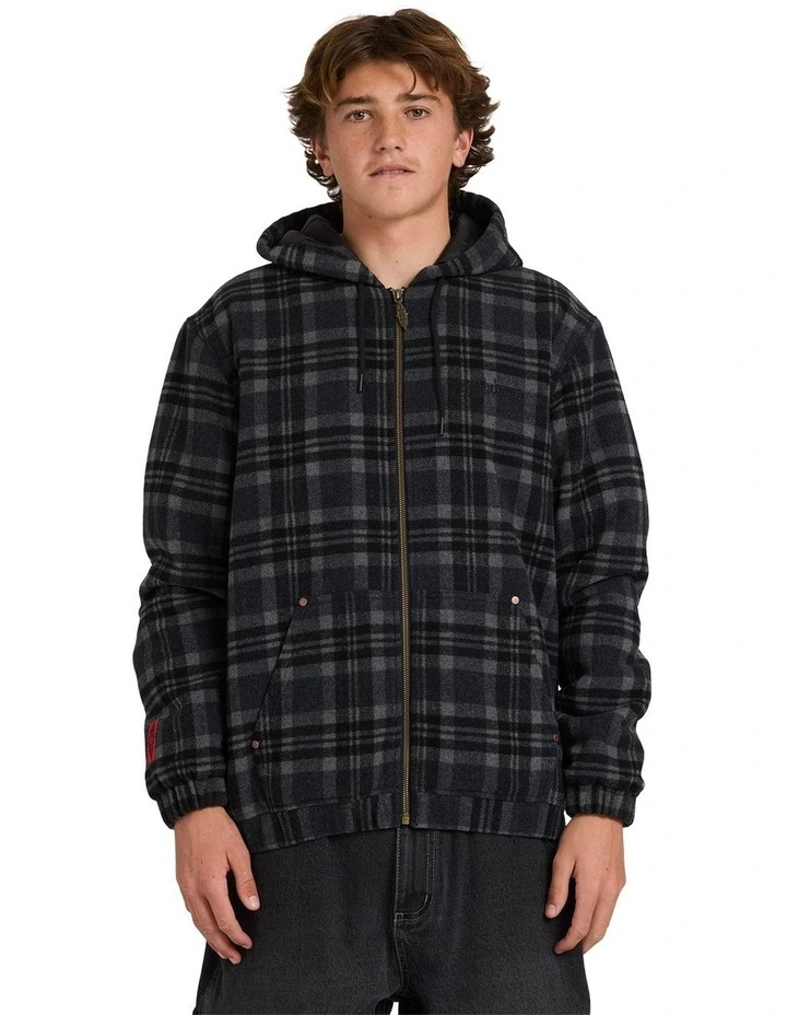 Immortal Zip Up Hoodie in Washed Black image 1