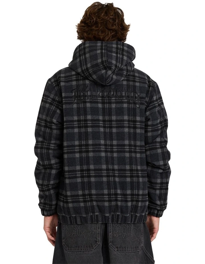 Immortal Zip Up Hoodie in Washed Black image 2