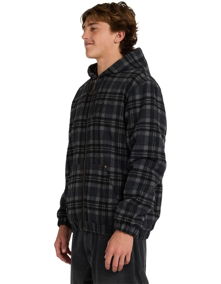 Immortal Zip Up Hoodie in Washed Black image 3