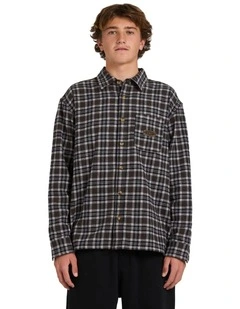 Immortal Flannel Long Sleeve Shirt in Black