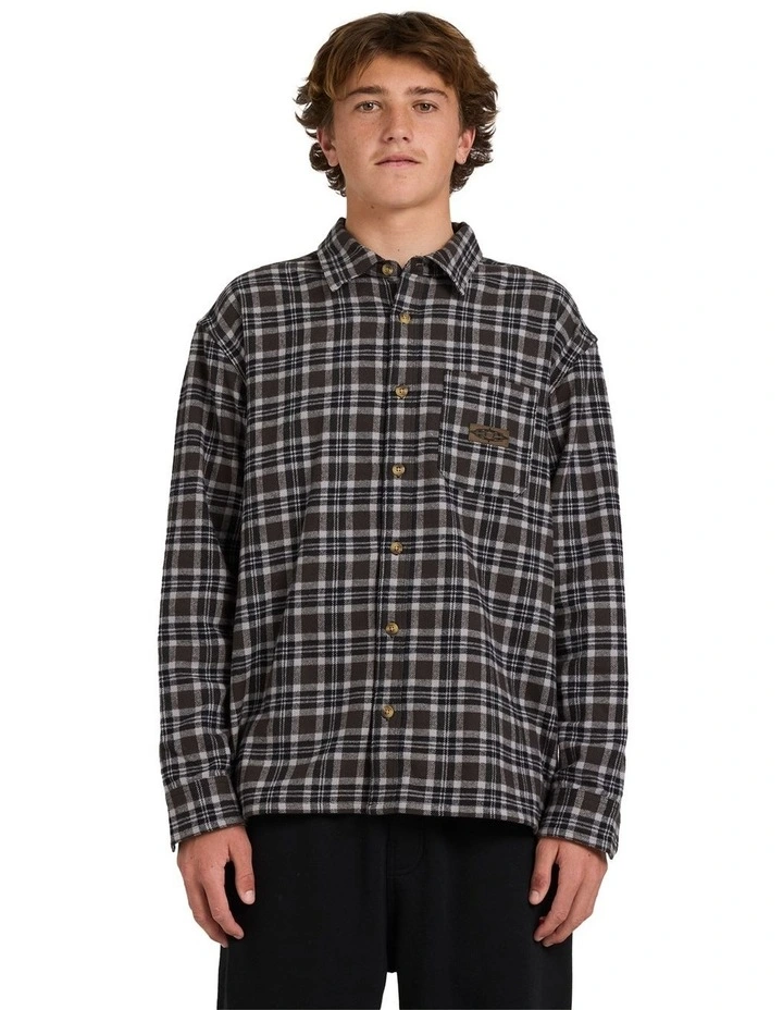 Immortal Flannel Long Sleeve Shirt in Black image 1