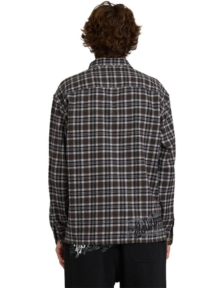 Immortal Flannel Long Sleeve Shirt in Black image 2