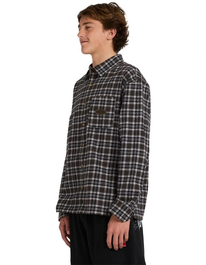 Immortal Flannel Long Sleeve Shirt in Black image 3