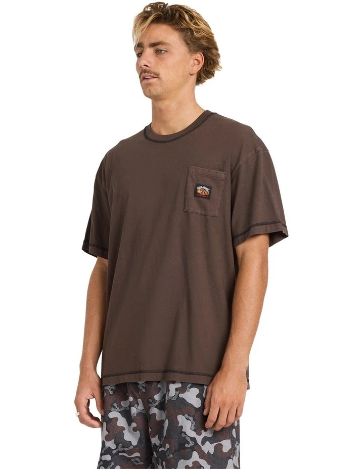 Otis Pocket T-Shirt in Chocolate image 3