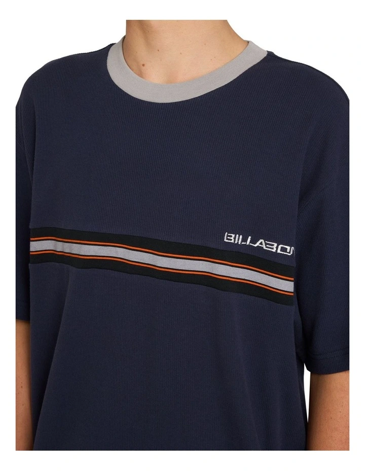 Spec Ribbed T-Shirt Dusty in indigo image 4