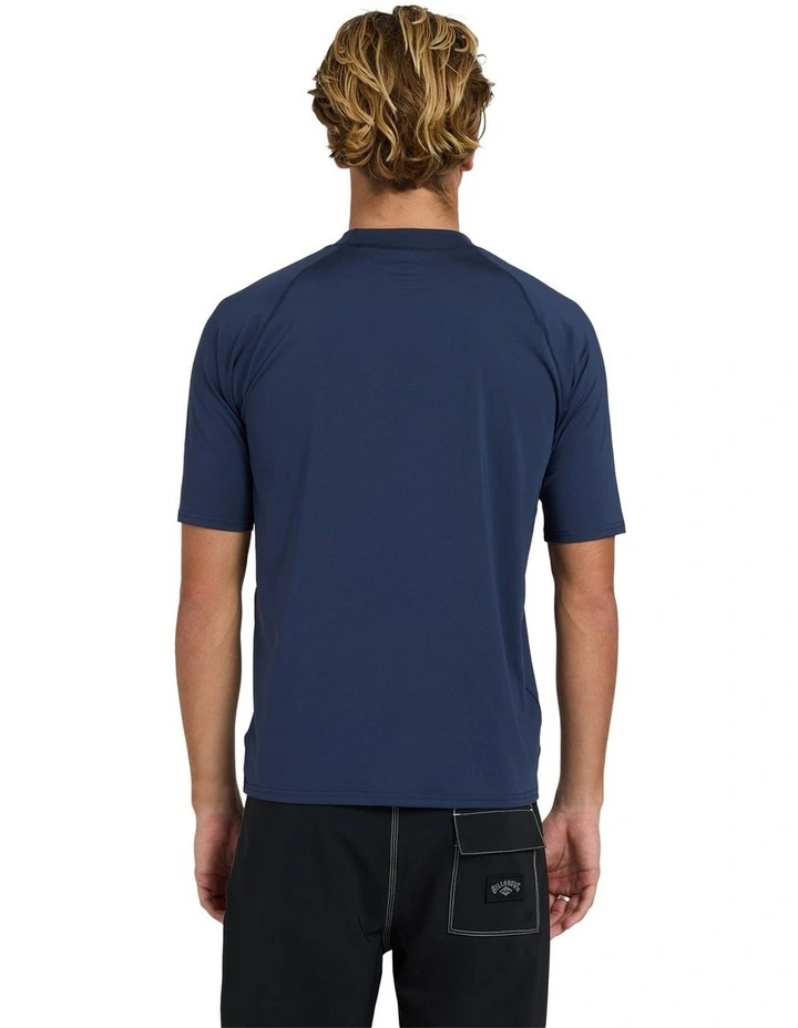 Boxed Arch Short Sleeve Rash Vest Dusty in Navy image 2
