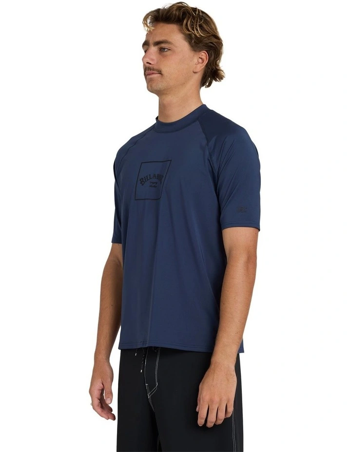 Boxed Arch Short Sleeve Rash Vest Dusty in Navy image 3