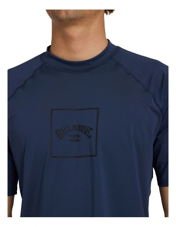 Boxed Arch Short Sleeve Rash Vest Dusty in Navy image 4