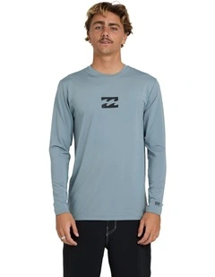 All Day Wave Long Sleeve Surf Shirt in Blue Fog