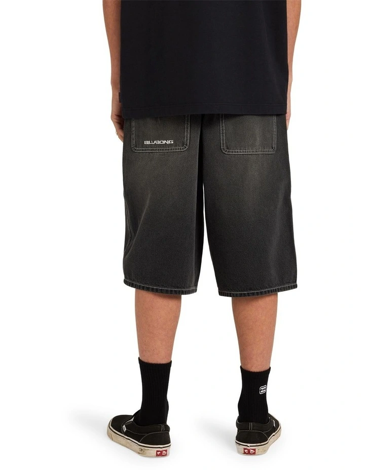 Spec Denim Shorts In Black image 2