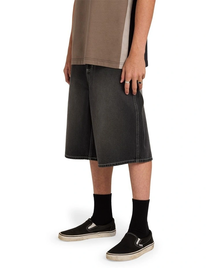 Spec Denim Shorts In Black image 3