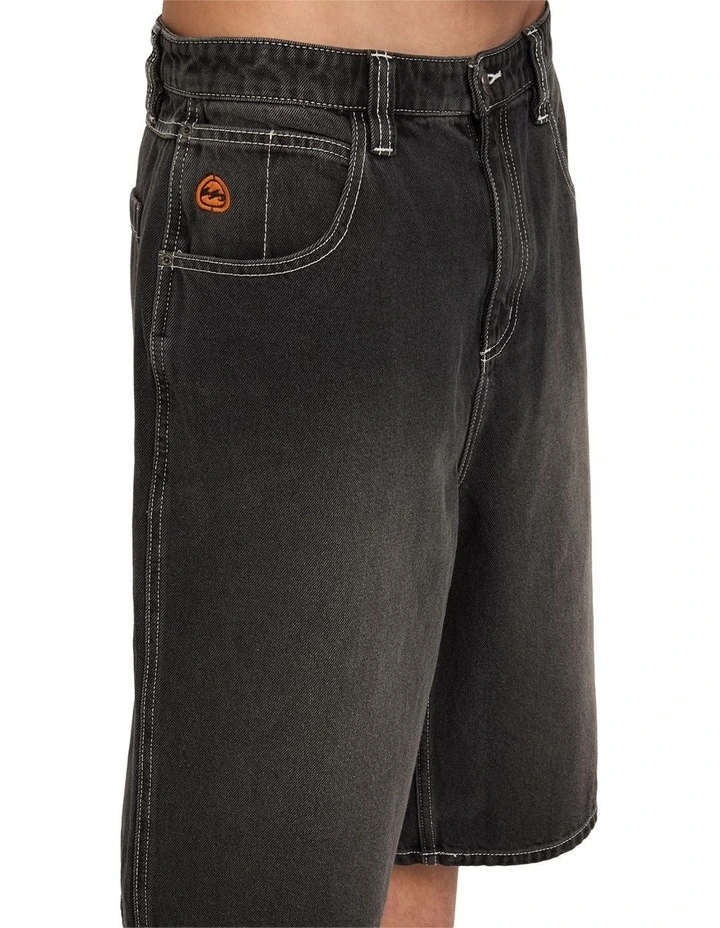 Spec Denim Shorts In Black image 4
