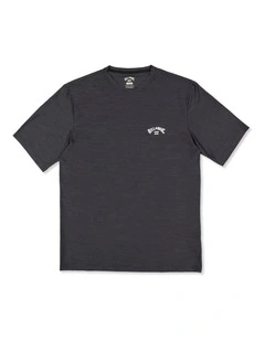 Shoreline Short Sleeve Rash Vest In Black Heather