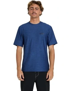 Shoreline Short Sleeve Rash Vest In Denim Heather