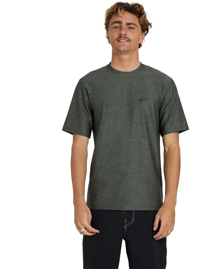 Shoreline Short Sleeve Rash Vest In Military Heather image 1