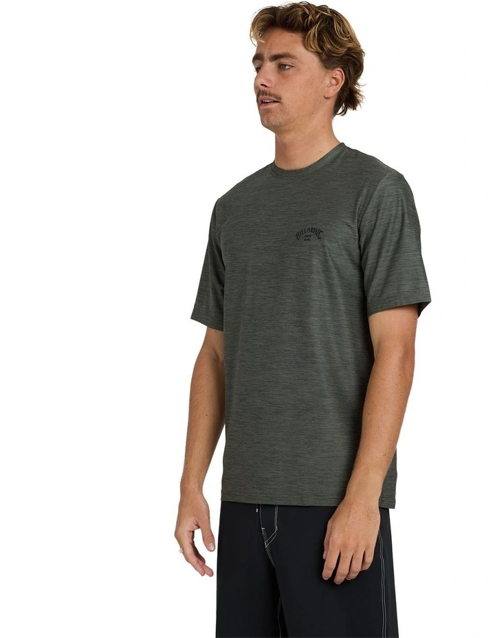 Shoreline Short Sleeve Rash Vest In Military Heather image 3