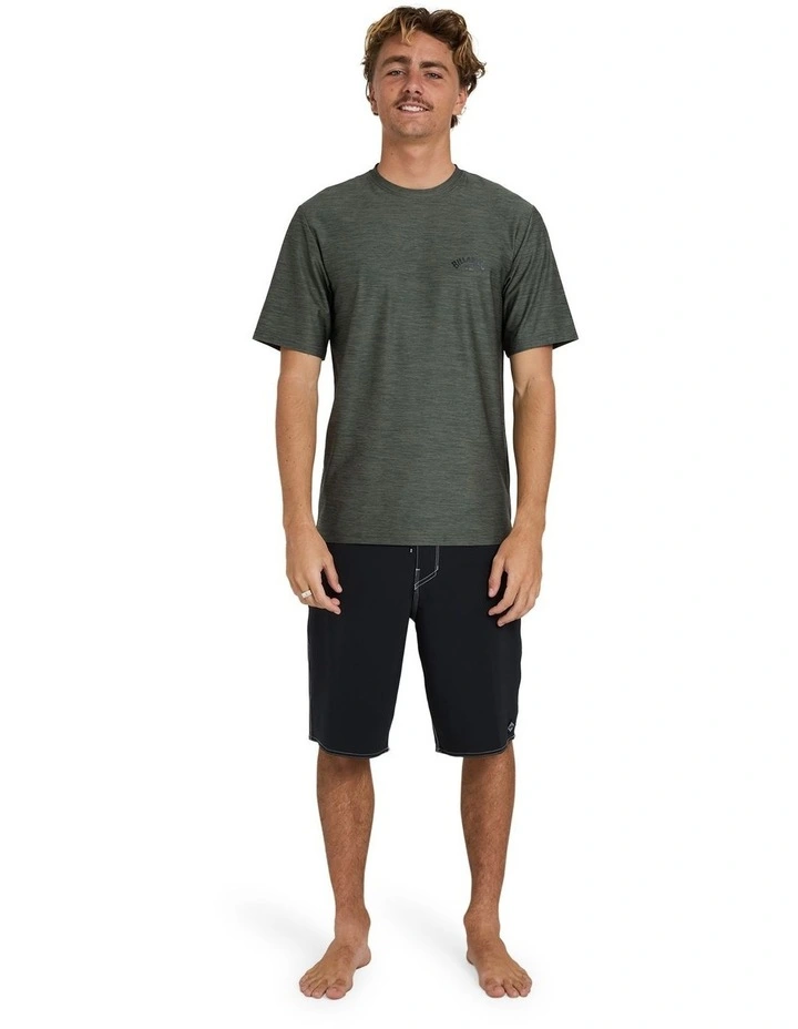 Shoreline Short Sleeve Rash Vest In Military Heather image 5