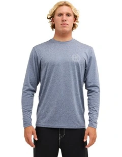 Big Wave Daz Long Sleeve Rash Vest in Navy Heather