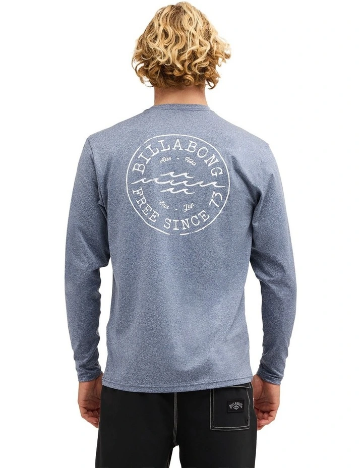 Big Wave Daz Long Sleeve Rash Vest in Navy Heather image 2