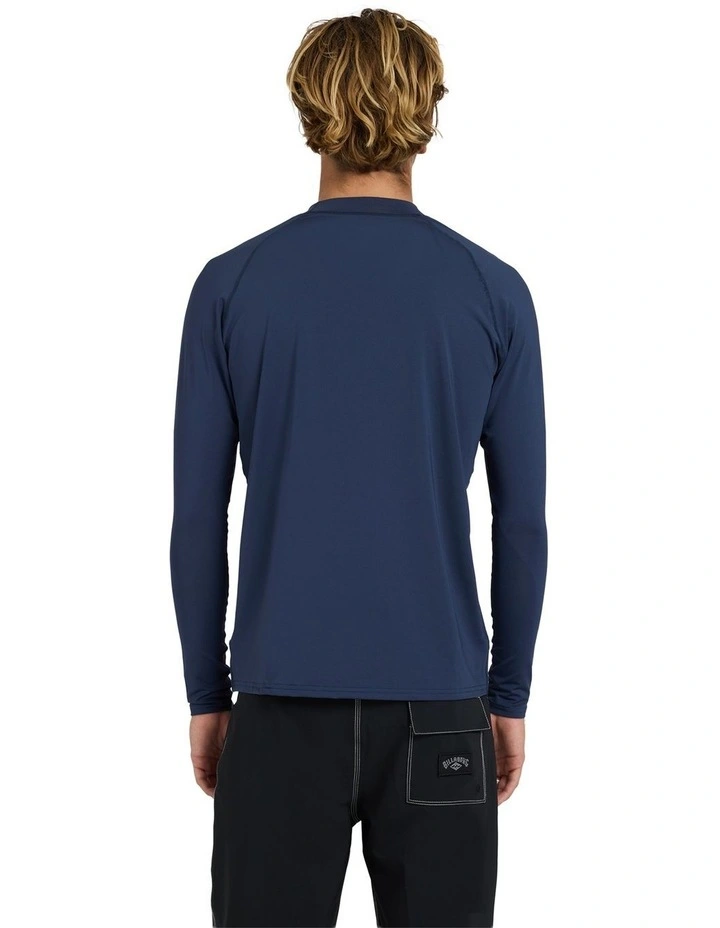 Boxed Arch Long Sleeve Rash Vest In Dusty in Navy image 2