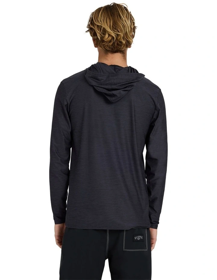 Shoreline Hooded Long Sleeve Rash Vest in Black Heather image 2
