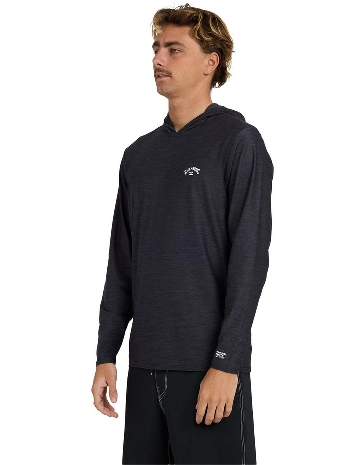 Shoreline Hooded Long Sleeve Rash Vest in Black Heather image 3