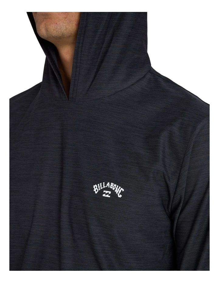 Shoreline Hooded Long Sleeve Rash Vest in Black Heather image 4