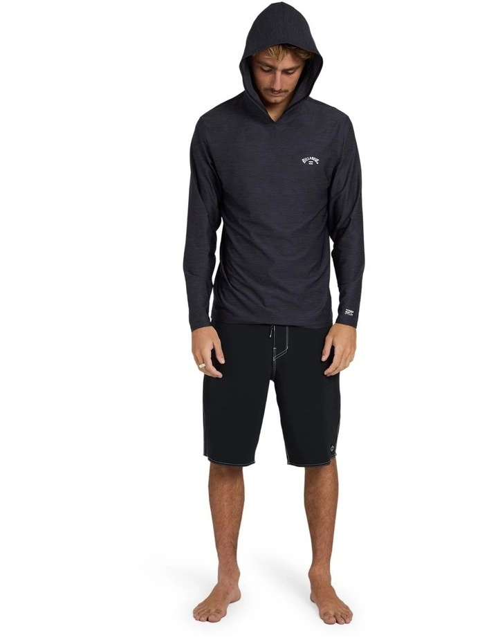 Shoreline Hooded Long Sleeve Rash Vest in Black Heather image 5