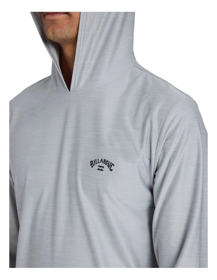 Shoreline Hooded Long Sleeve Rash Vest In Light Grey Heather image 4
