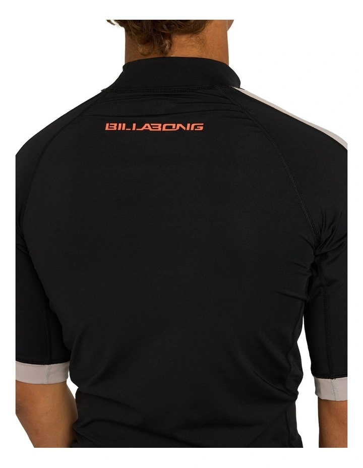 Spec Panel Short Sleeve Rash Vest in Black image 4