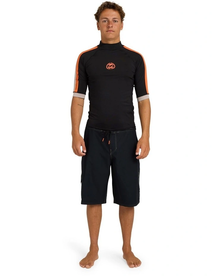 Spec Panel Short Sleeve Rash Vest in Black image 5