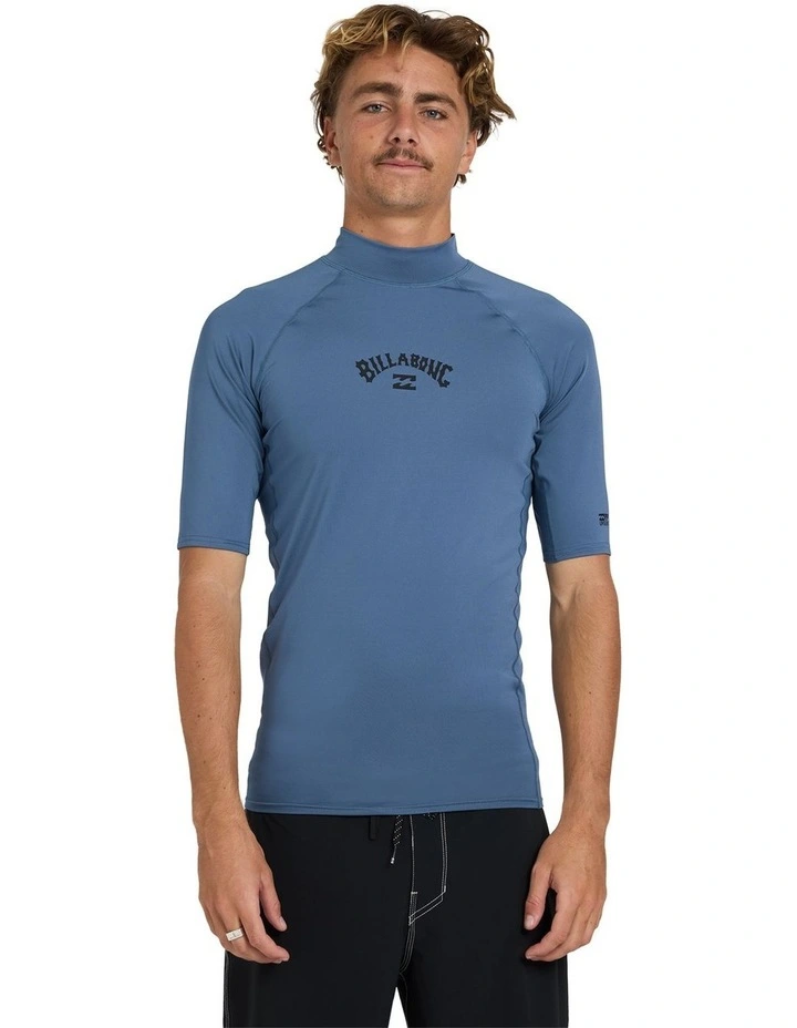 All Day Arch Short Sleeve Rash Vest Steel in Blue image 1