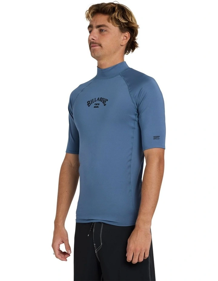 All Day Arch Short Sleeve Rash Vest Steel in Blue image 3