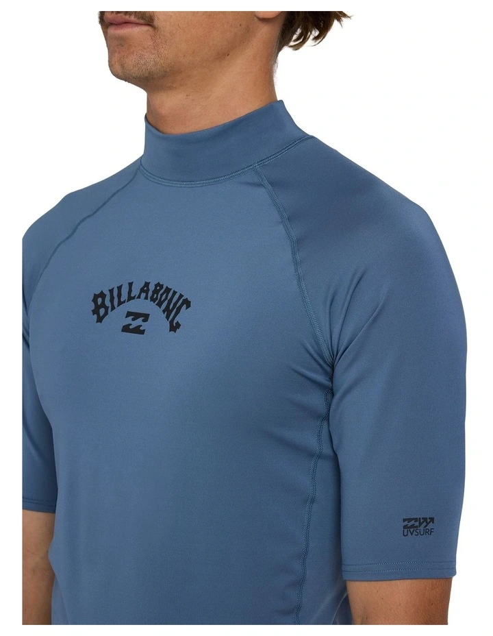 All Day Arch Short Sleeve Rash Vest Steel in Blue image 4