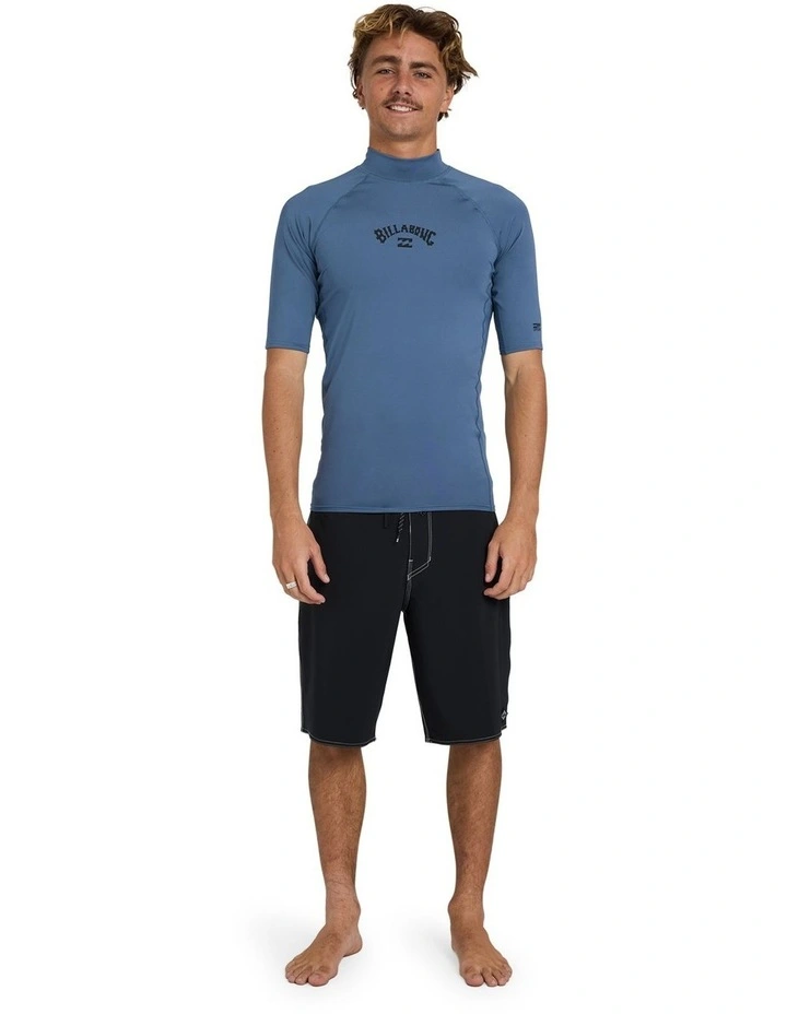 All Day Arch Short Sleeve Rash Vest Steel in Blue image 5