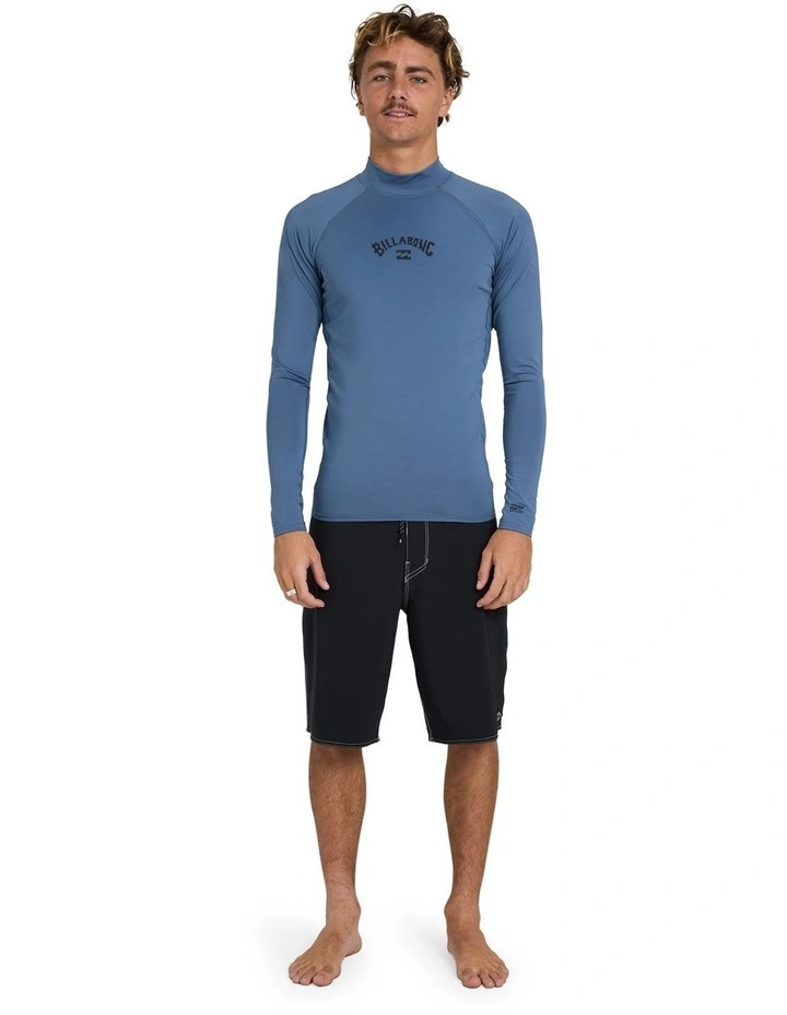All Day Arch Long Sleeve Rash Vest Steel in Blue image 5