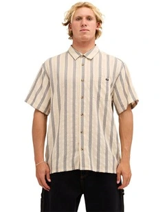 Sundays Jacquard Short Sleeve Shirt Oatmeal