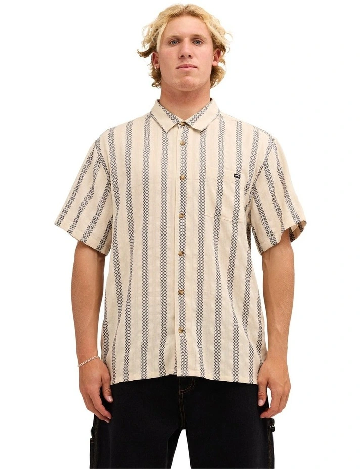 Sundays Jacquard Short Sleeve Shirt Oatmeal image 1