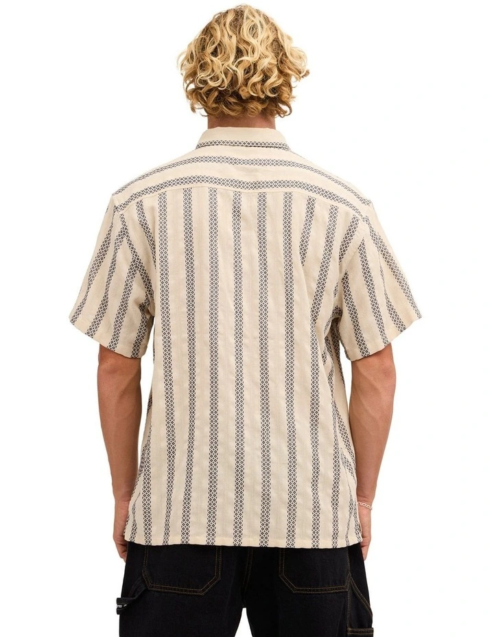 Sundays Jacquard Short Sleeve Shirt Oatmeal image 2