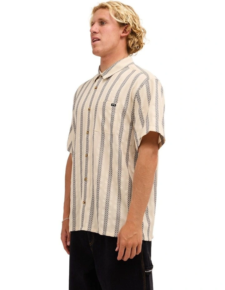 Sundays Jacquard Short Sleeve Shirt Oatmeal image 3