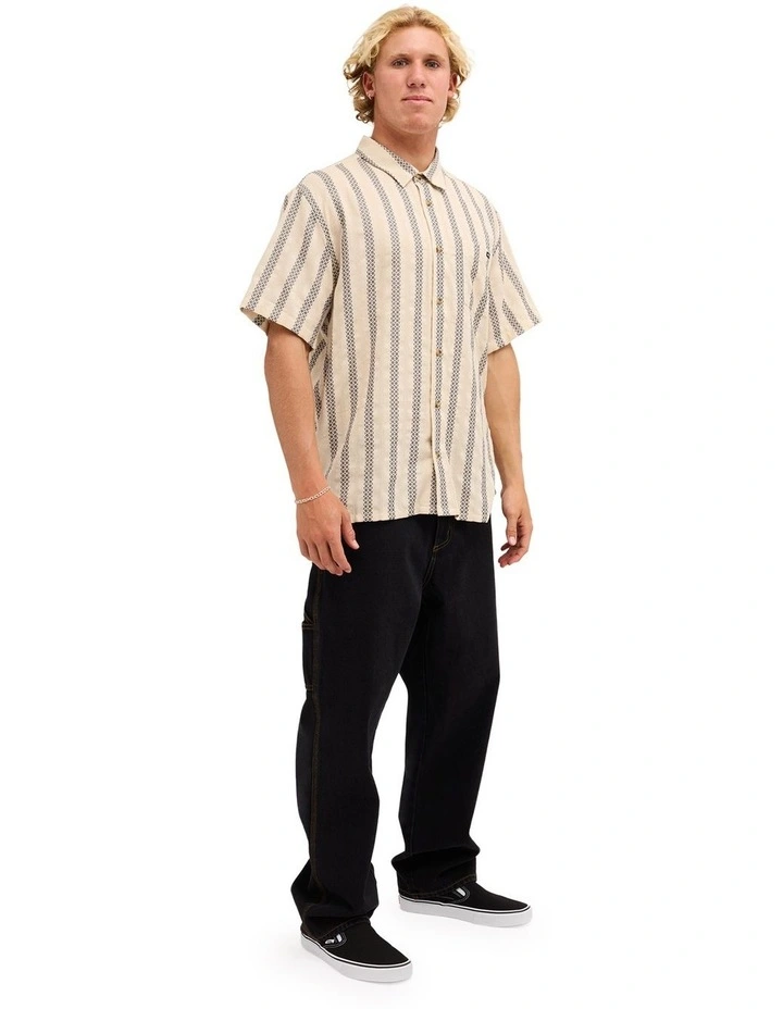 Sundays Jacquard Short Sleeve Shirt Oatmeal image 5