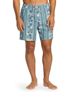 Sundays Layback 17 Inch Swim Shorts in Blue Shadow