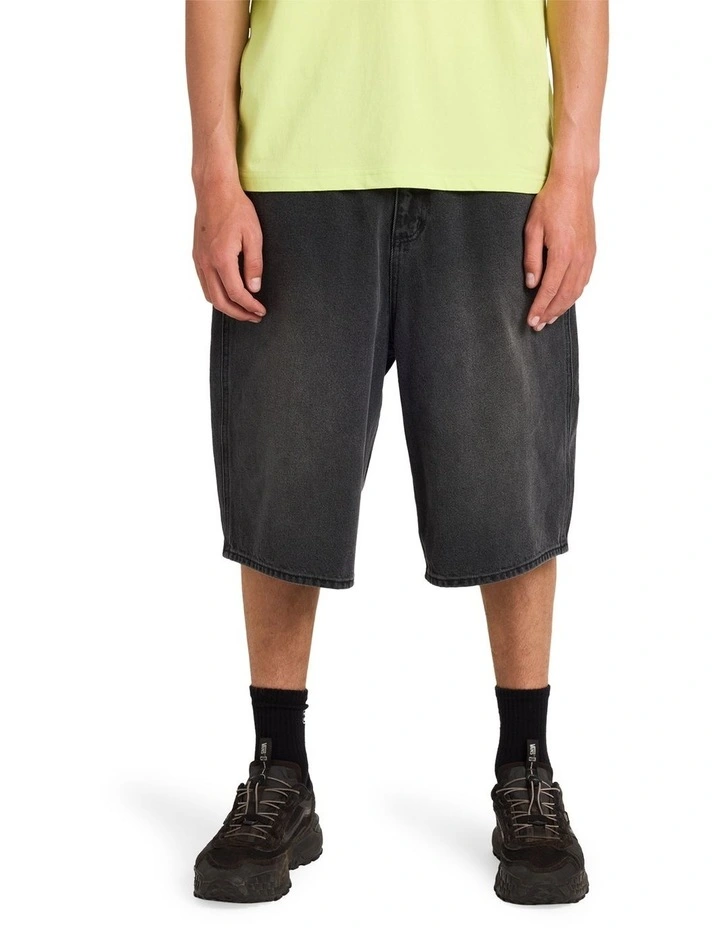 Spec 73 Denim Shorts In Black image 1