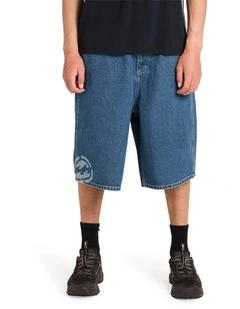 Spec 73 Baggy Denim Shorts In Ocean Wash